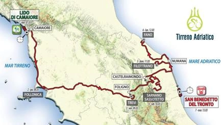 La mappa della Tirreno-Adriatico 2018