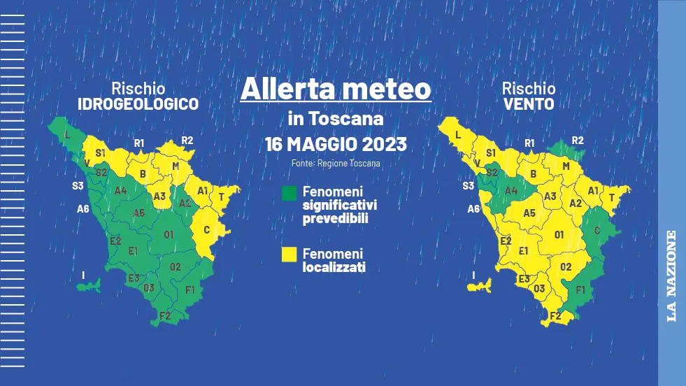 Allerta meteo gialla in Toscana