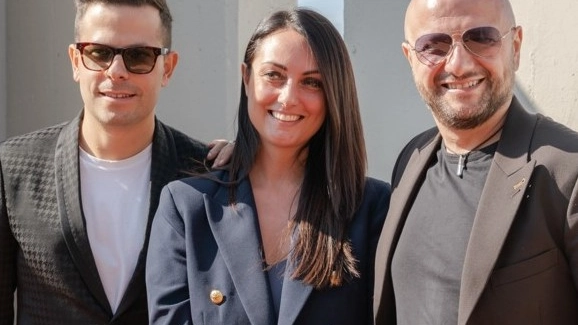 Da sinistra: Andrea Tutolo, Connie Loffa e Marco Biancalani all’inaugurazione