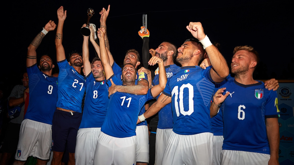 L'Italia del beach soccer campione d'Europa (foto dal sito Figc)