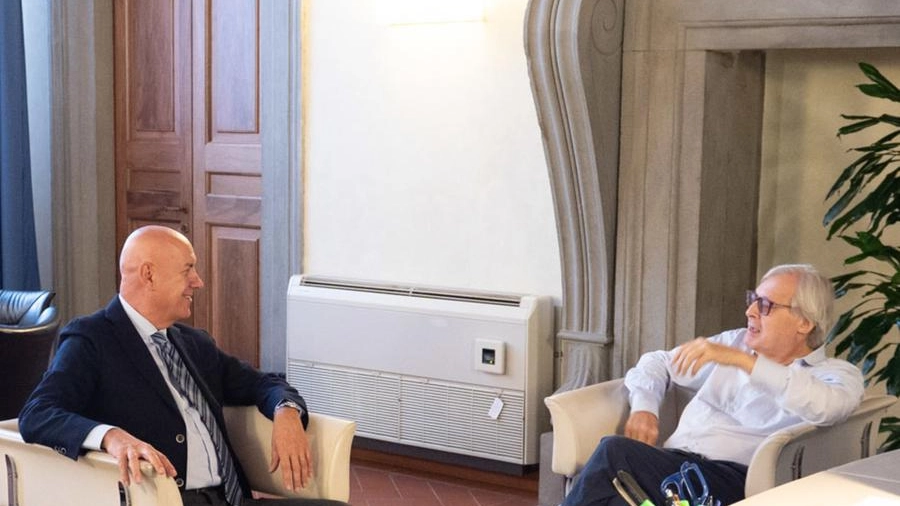 Vittorio Sgarbi ricevuto nell’ufficio del presidente