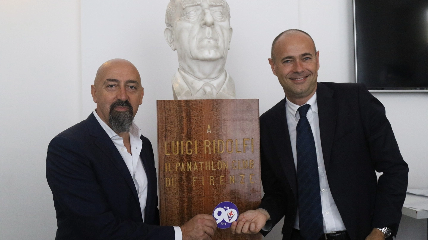 Andrea Galluzzo e Andrea Rogg alla presentazione dei 90 anni della Fiorentina