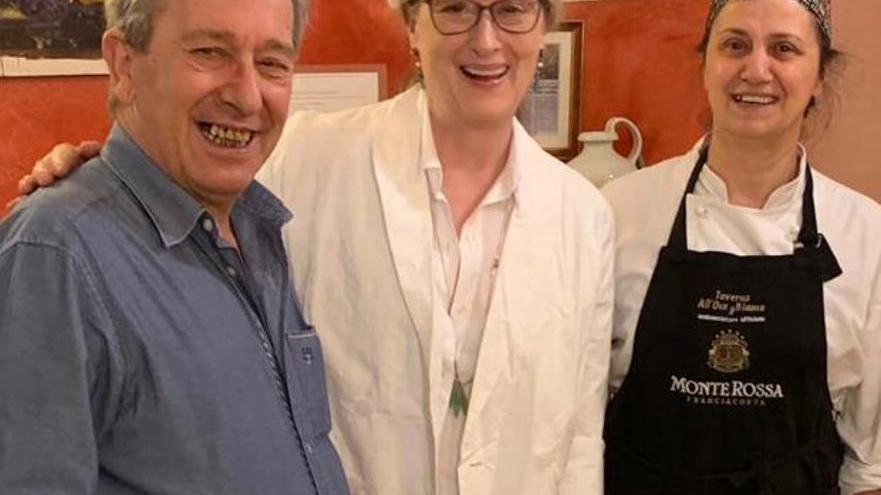 Merly Streep al ristorante in Lunigiana