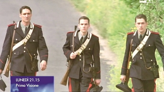 I tre carabinieri nella foto della fiction Rai 