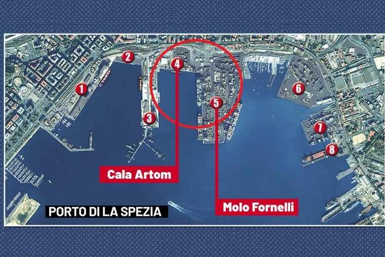 La mappa del porto di Spezia, dove è avvenuto l'incidente