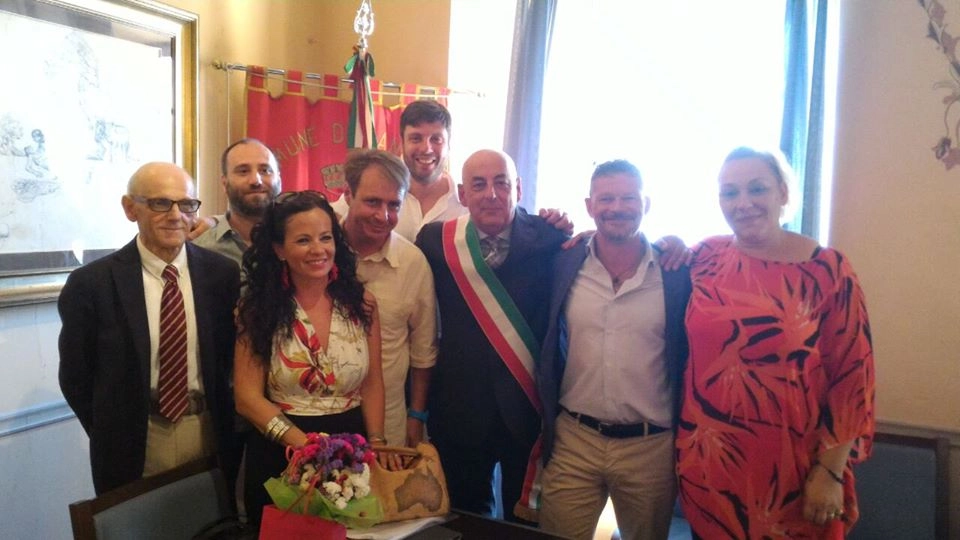 Il sindaco Morini col suo gruppo politico