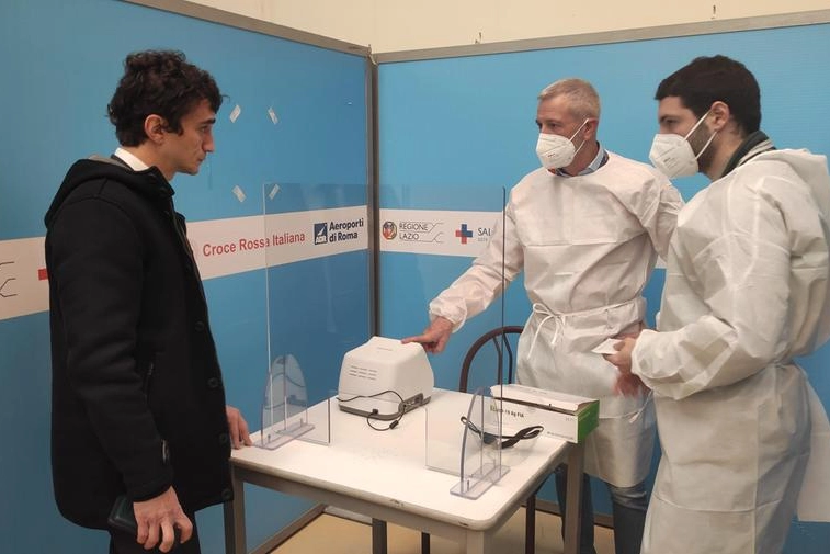 Il viceministro Galeazzo Bignami all'area testing di Fiumicino