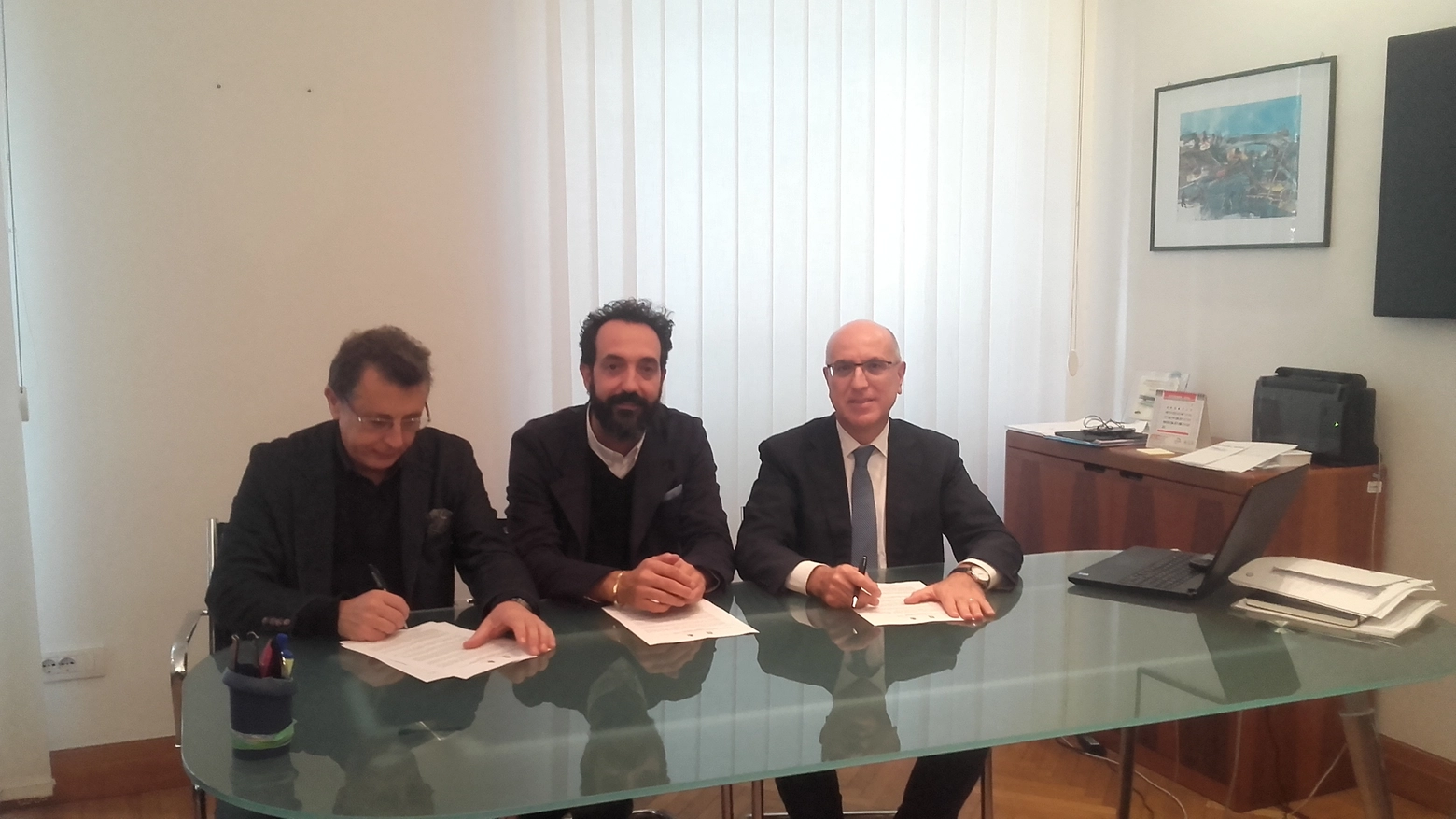 Rossano Rocchi, Valerio Barberis e Claudio De Lorenzo (capodipartimento Anas)