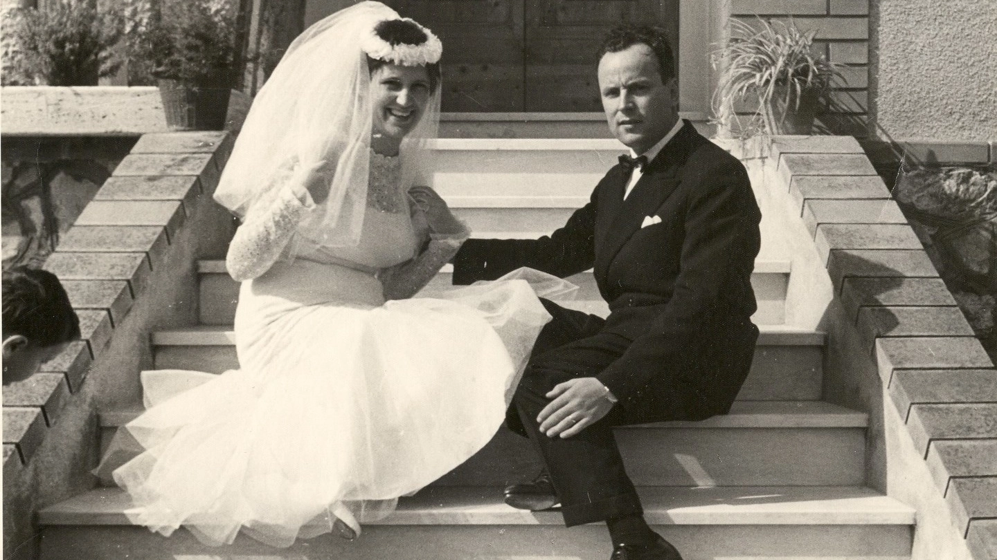 Nada e Dino Salvadori, nel giorno del matrimonio