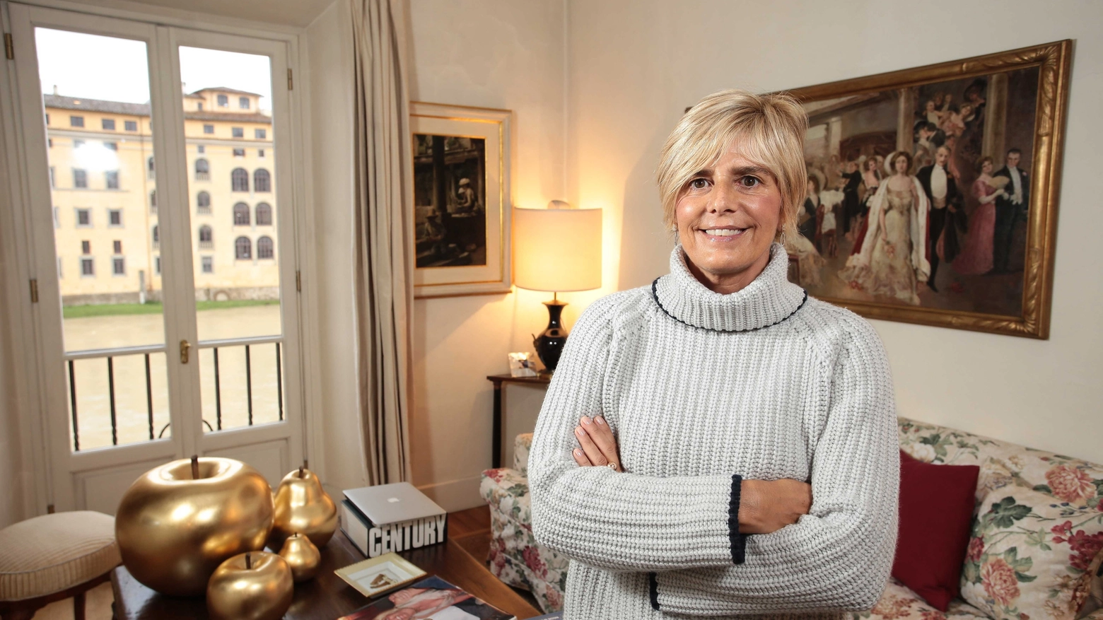 Camilla Tolomei di Lippa nella sua casa sul Lungarno Acciaiuoli (New Press Photo) 