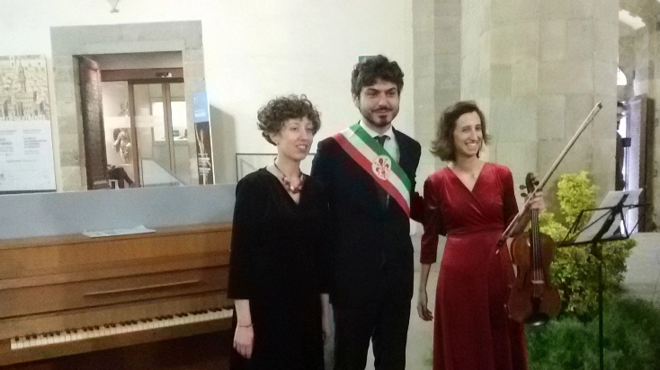 Tommaso Sacchi all'inaugurazione del pianoforte a Palazzo Vecchio