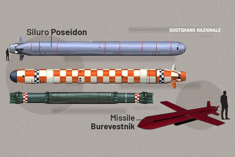 Il siluro Poseidon e il missile Burevestnik