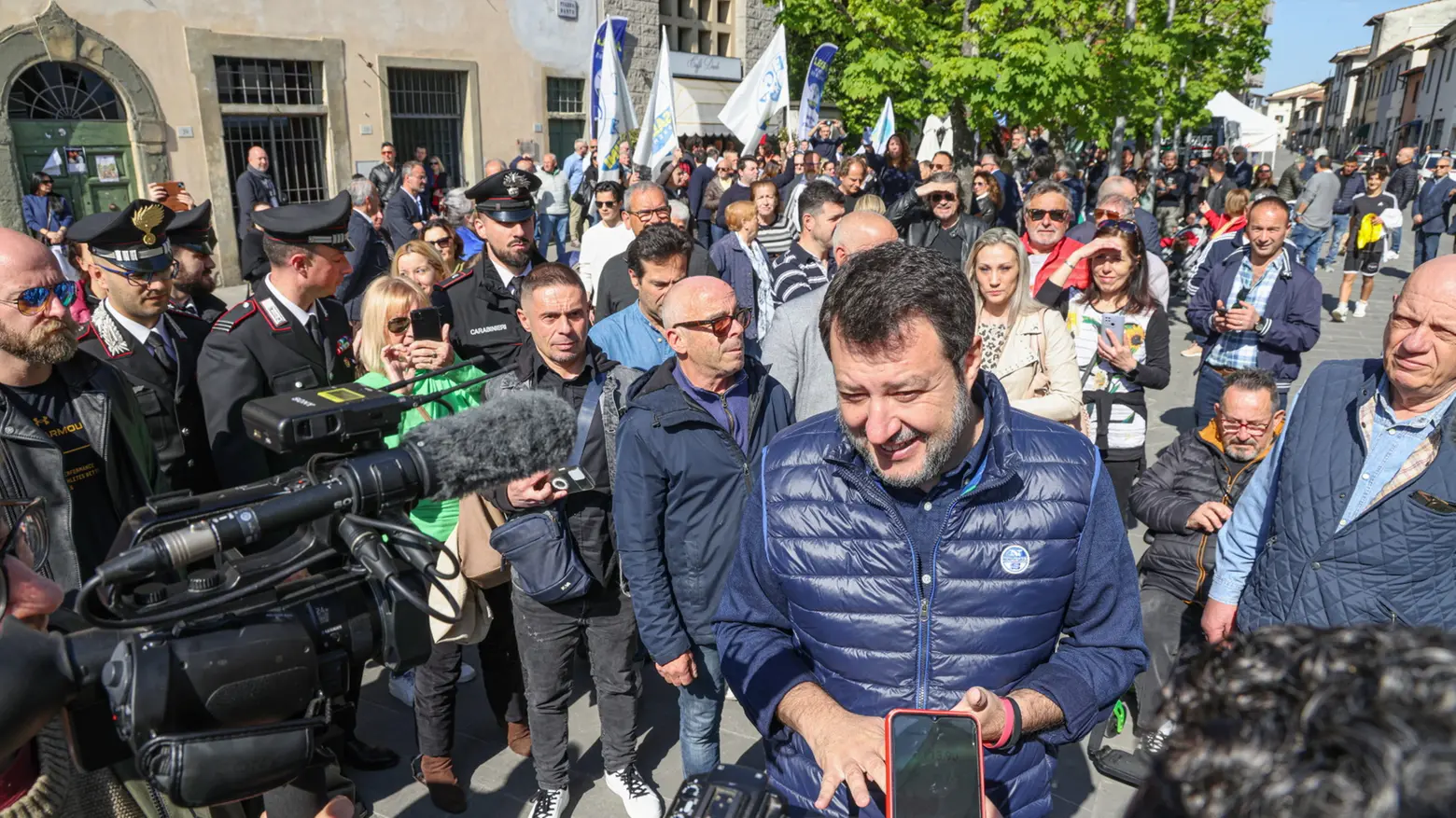 Il ministro Salvini a Campi Bisenzio (Firenze)