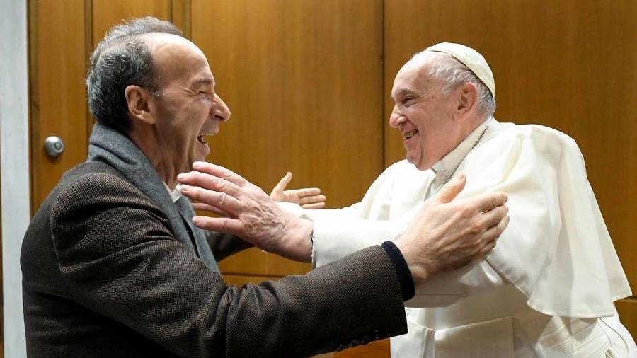 Papa Francesco con Roberto Benigni