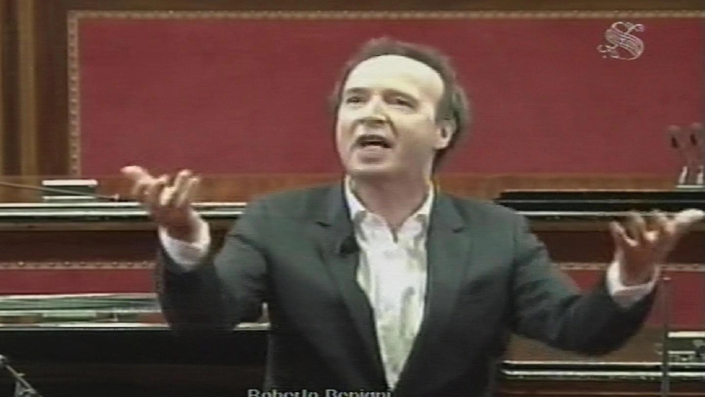 Benigni in Senato (Ansa)