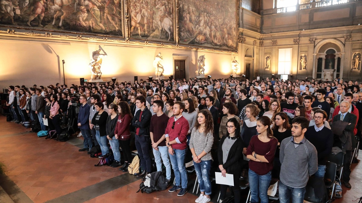 Il saluto alle matricole universitarie 2016, in Palazzo Vecchio (New Press Photo)