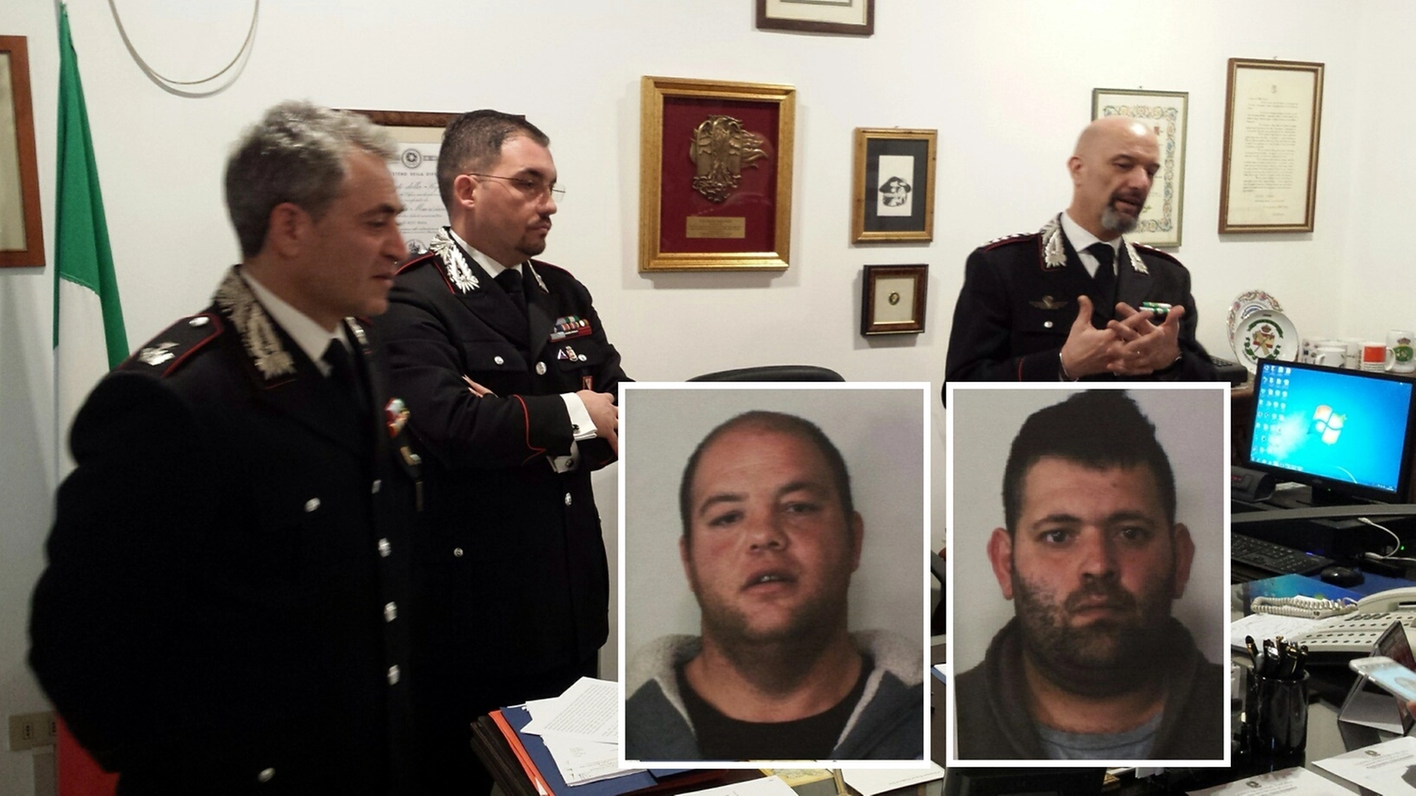 I carabinieri sull'arresto di Clei Satori (a sinistra) e Domenico Tarantino
