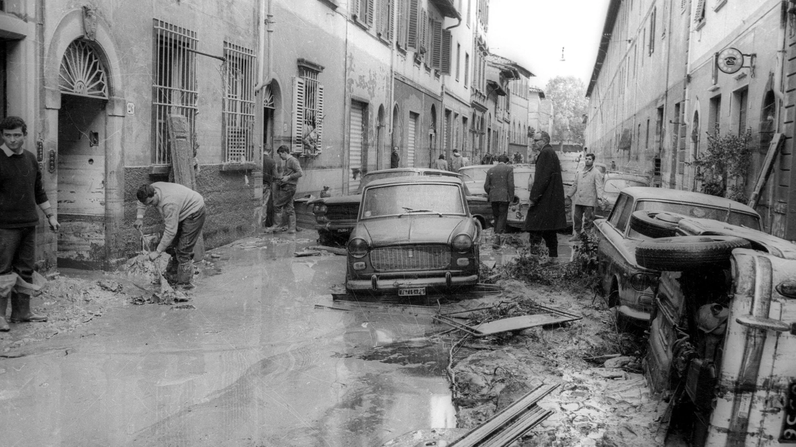 Alluvione a Firenze nel 1966 (Foto Ansa)