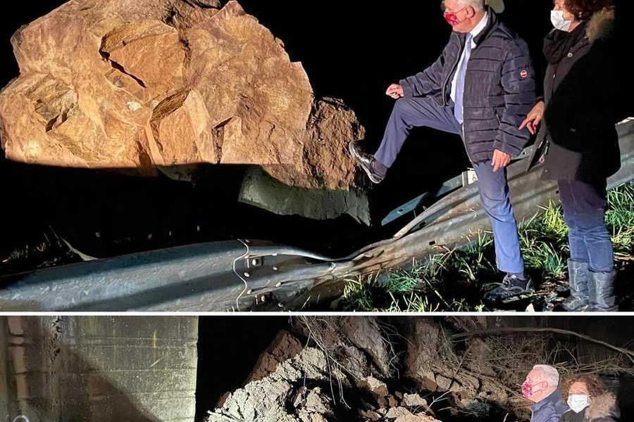 Giani e il sindaco Bagni sul luogo del cedimento