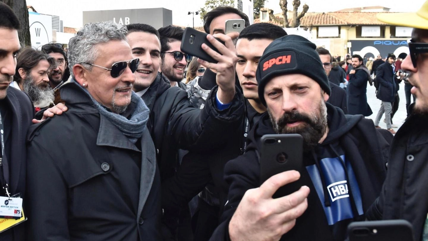 Roberto Baggio a Pitti Immagine Uomo (foto Ansa)