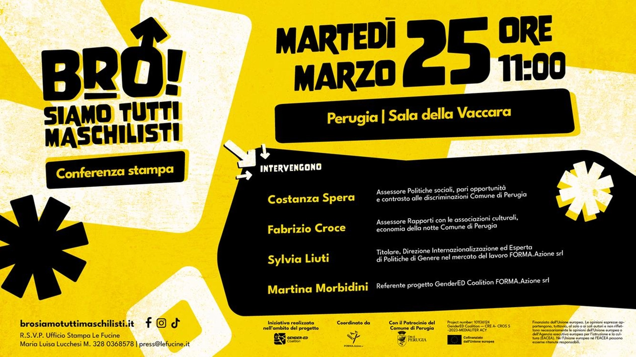 Al via “BRO! Siamo tutti maschilisti” la campagna realizzata da FORMA.Azione per sensibilizzare gli uomini rispetto ad atteggiamenti maschilisti profondamente...