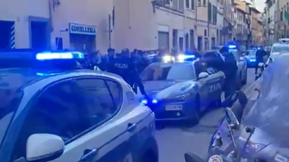 La polizia intervenuta in via Palazzuolo