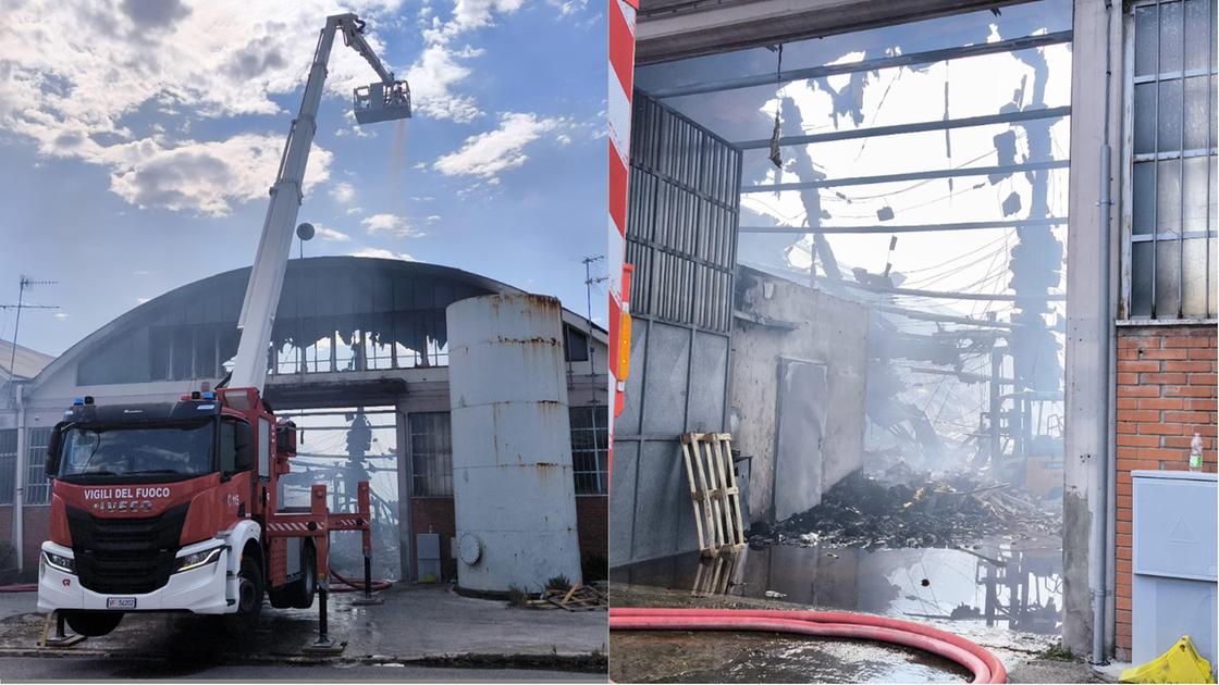 incendio nella zona industriale di montemurlo diversi capannoni andati a fuoco