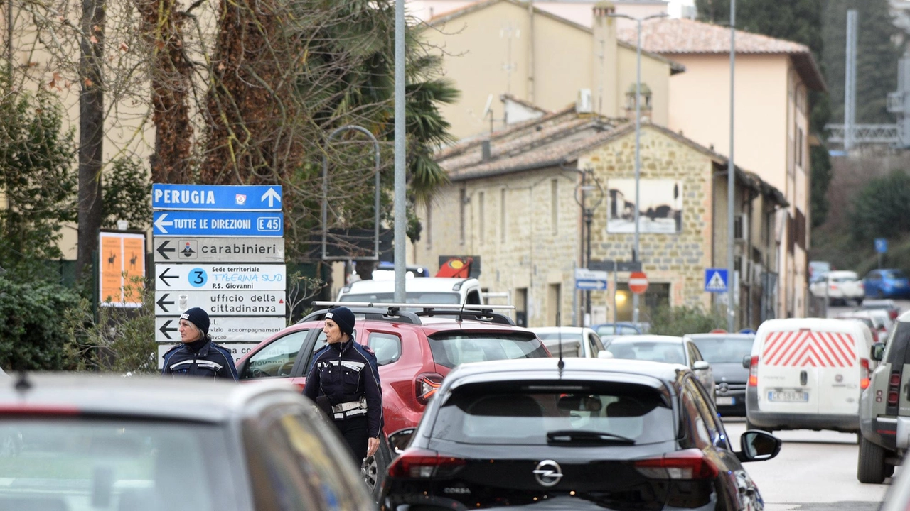 La rotatoria di via Manzoni a Ponte San Giovanni è un punto critico in caso di blocchi su E45 e Raccordo La rotatoria di via Manzoni a Ponte San Giovanni è un punto critico in caso di blocchi su E45 e Raccordo