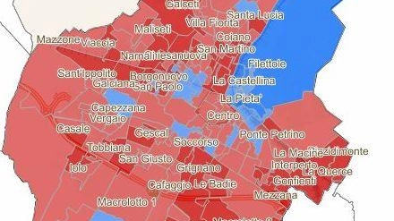 La mappa geografica del voto del giugno scorso che ha portato Bugetti (vittoria in rosso). a prevalere su Cenni (vittoria in blu) La mappa geografica del voto del giugno scorso che ha portato Bugetti (vittoria in rosso). a prevalere su Cenni (vittoria in blu)