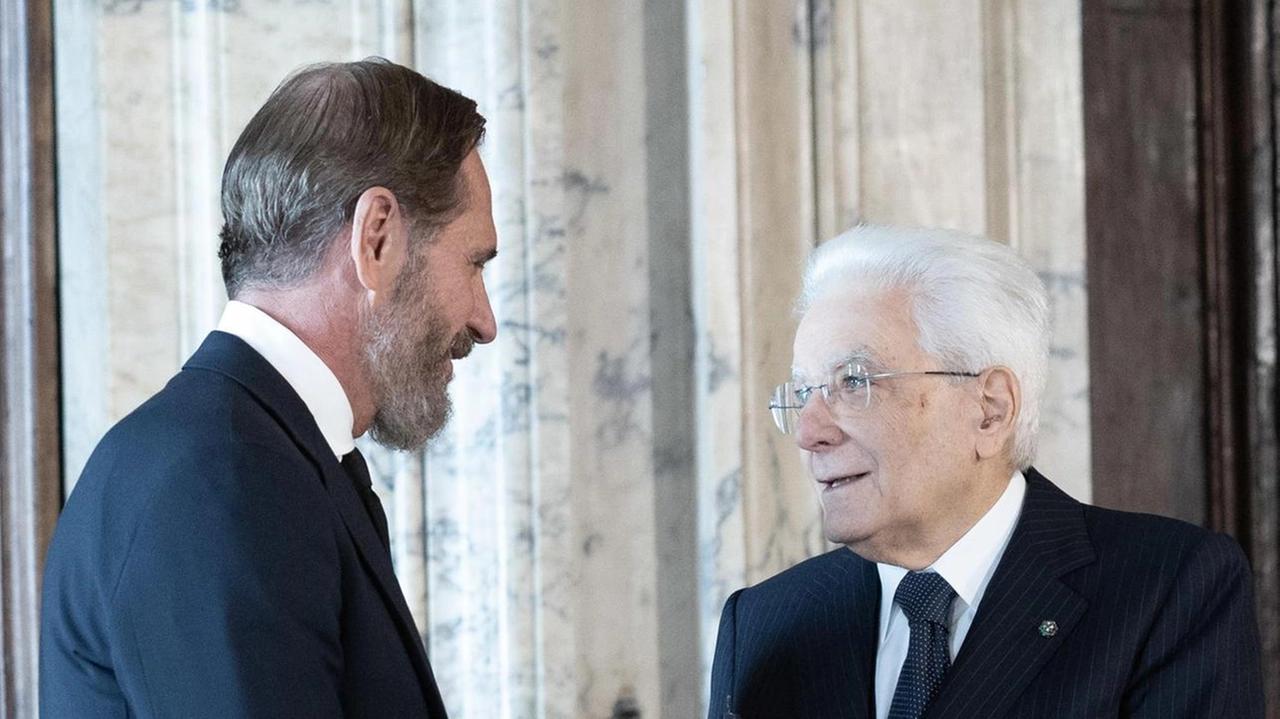Michele Bellandi con il presidente della Repubblica, Sergio Mattarella