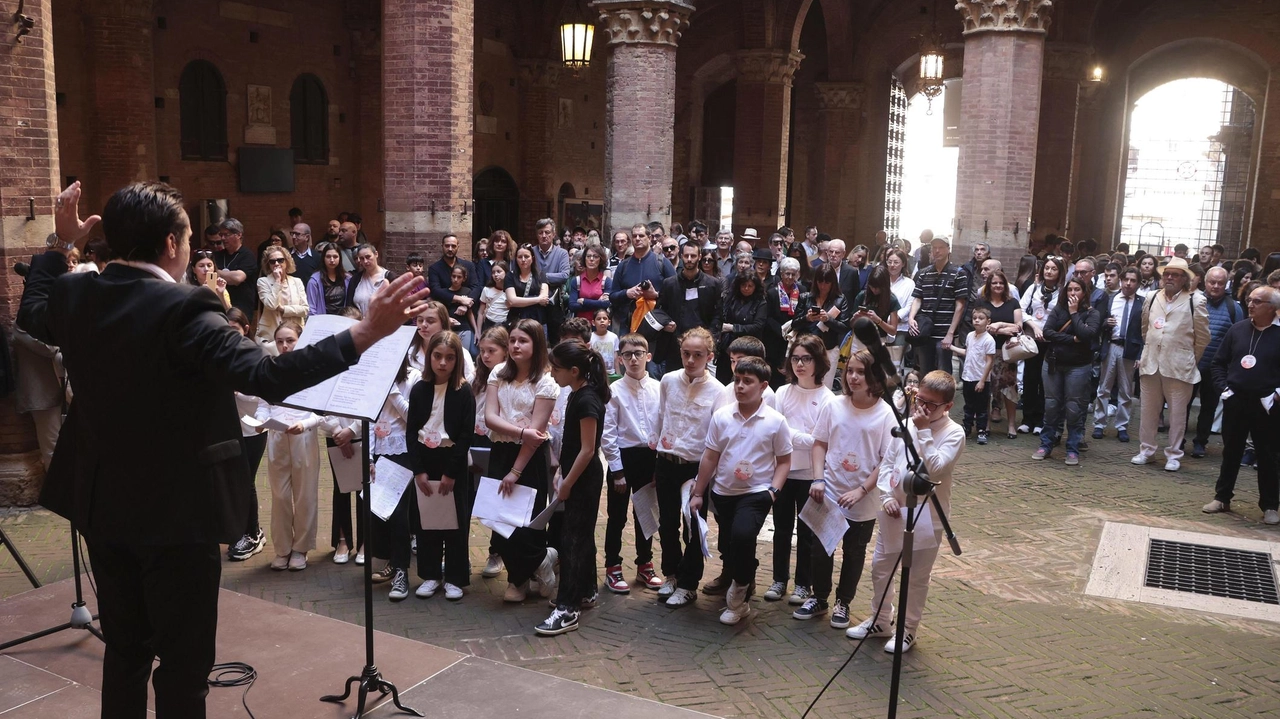 I “100 canti per Siena“ l’anno scorso nel Cortile del podestà di Palazzo pubblico
