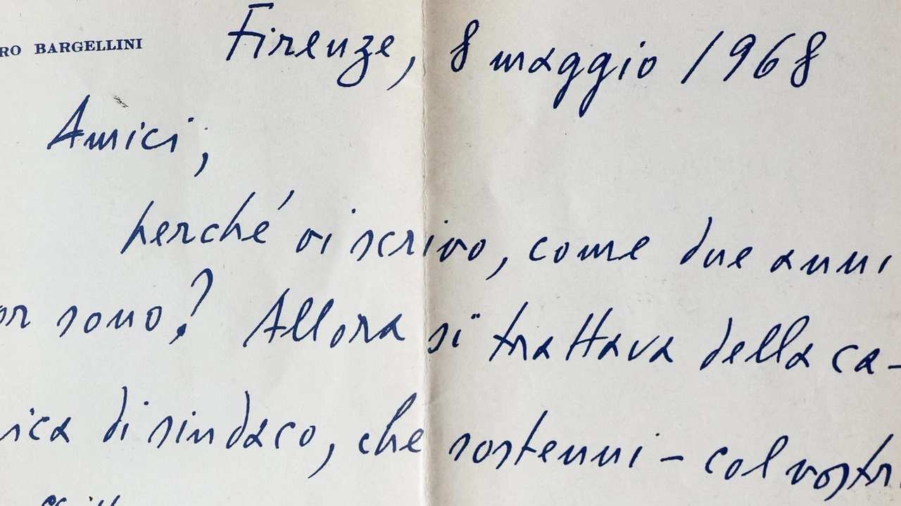 L’intestazione della lettera inviata l’8 maggio del 1968 da Piero Bargellini L’intestazione della lettera inviata l’8 maggio del 1968 da Piero Bargellini