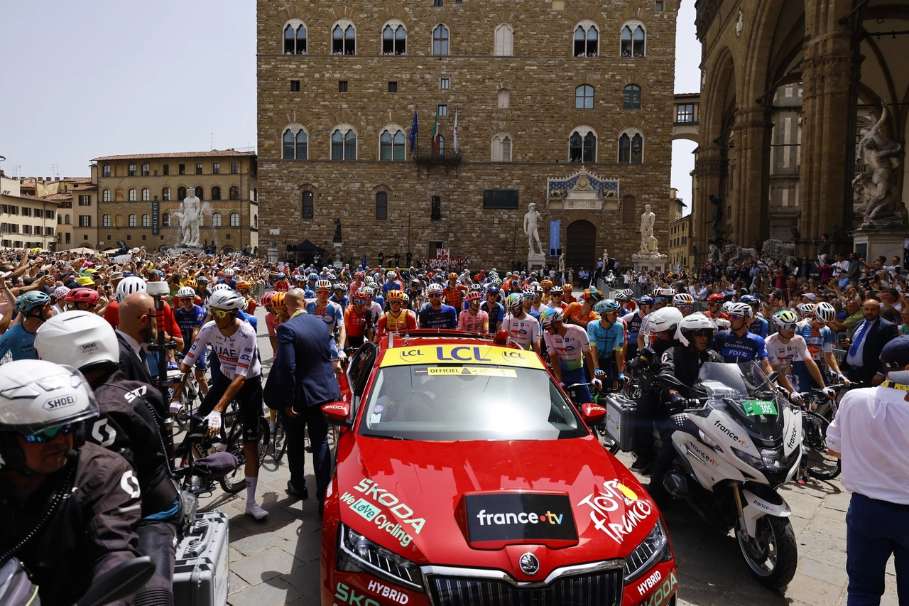 Il gruppo in piazza della Signoria a Firenze