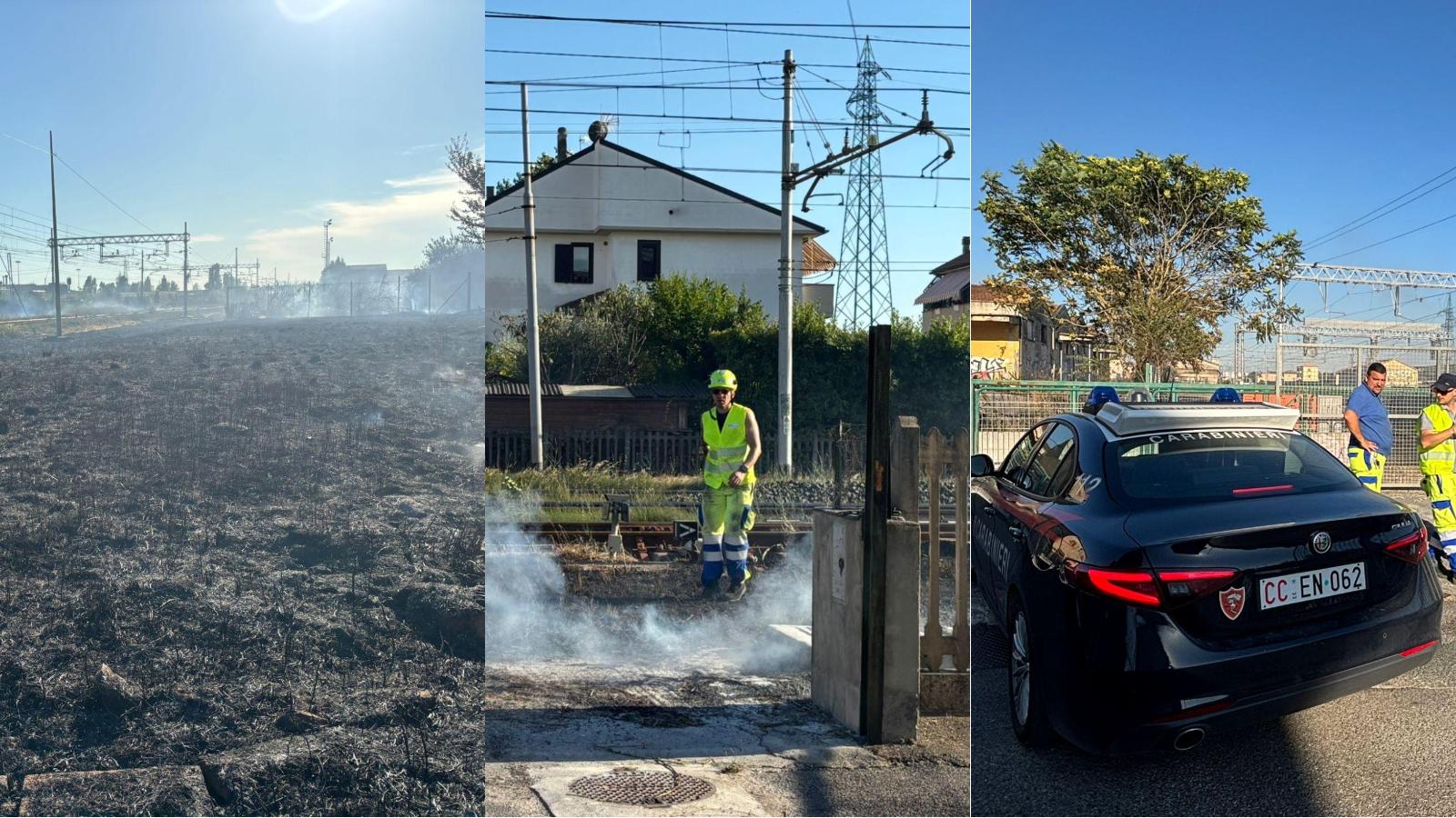 Incendio lungo i binari, linea interrotta a Pontedera. Ritardi anche a Firenze Incendio lungo i binari, linea interrotta a Pontedera. Ritardi anche a Firenze