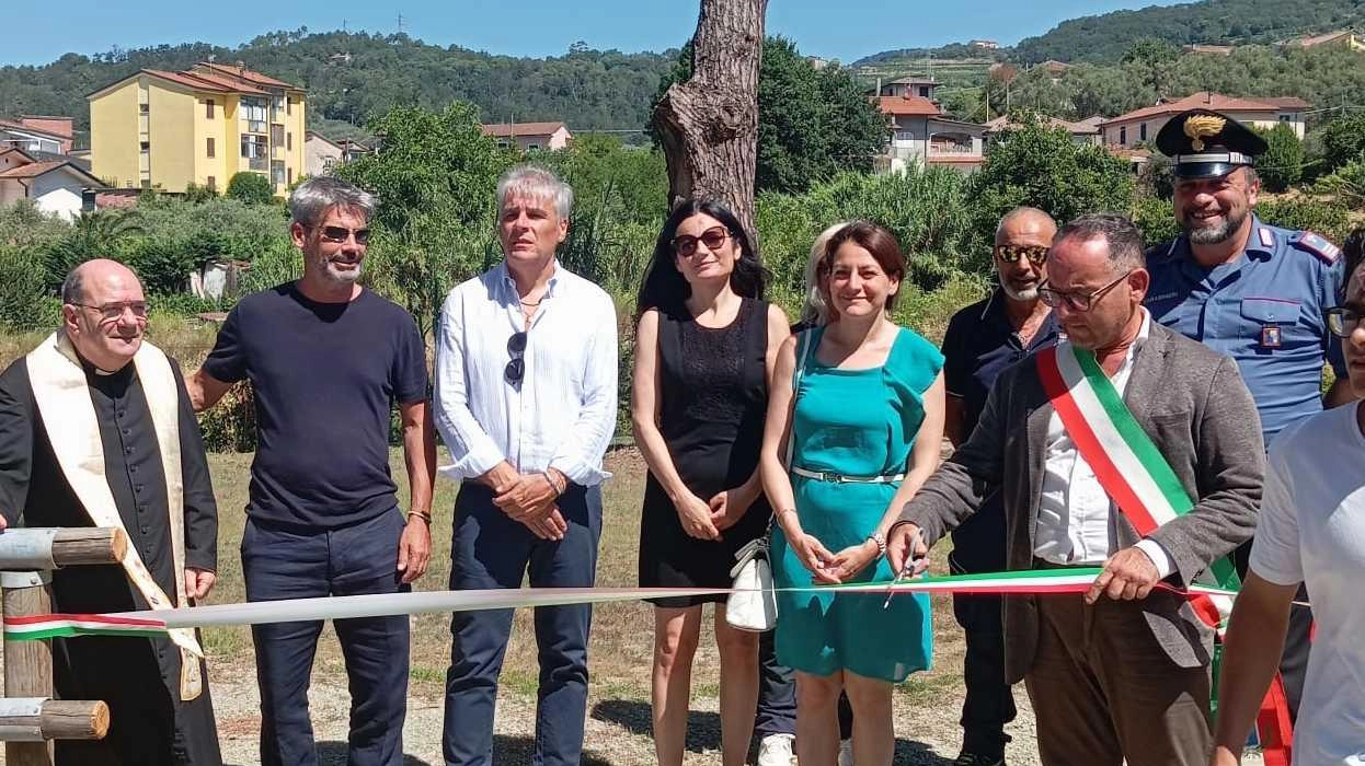 Il taglio del nastro del nuovo parco inaugurato nell’area del torrente Parmignola in località San Rocco Il taglio del nastro del nuovo parco inaugurato nell’area del torrente Parmignola in località San Rocco
