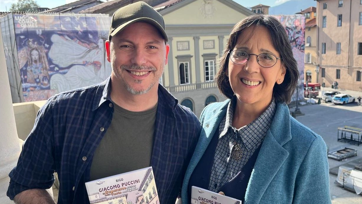 David Bigotti, in arte Bigo, e l’editrice Francesca Fazzi: oggi il nuovo fumetto di Bigo sarà in omaggio con La Nazione di Lucca David Bigotti, in arte Bigo, e l’editrice Francesca Fazzi: oggi il nuovo fumetto di Bigo sarà in omaggio con La Nazione di Lucca