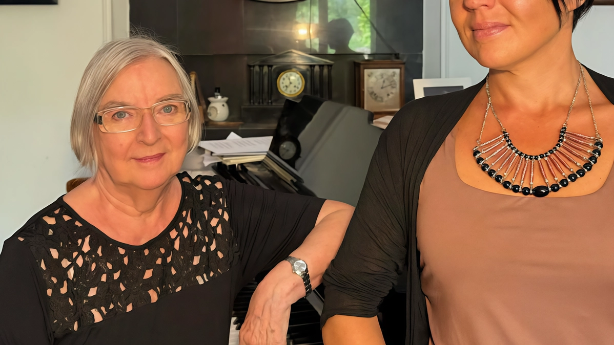 Christine Billing, scozzese di nascita ma naturalizzata e adottiva di San Gimignano con la figlia Erica