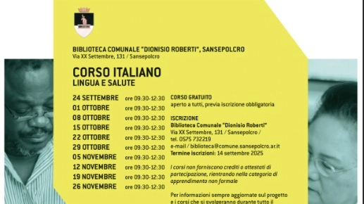 La locandina del corso di italiano
