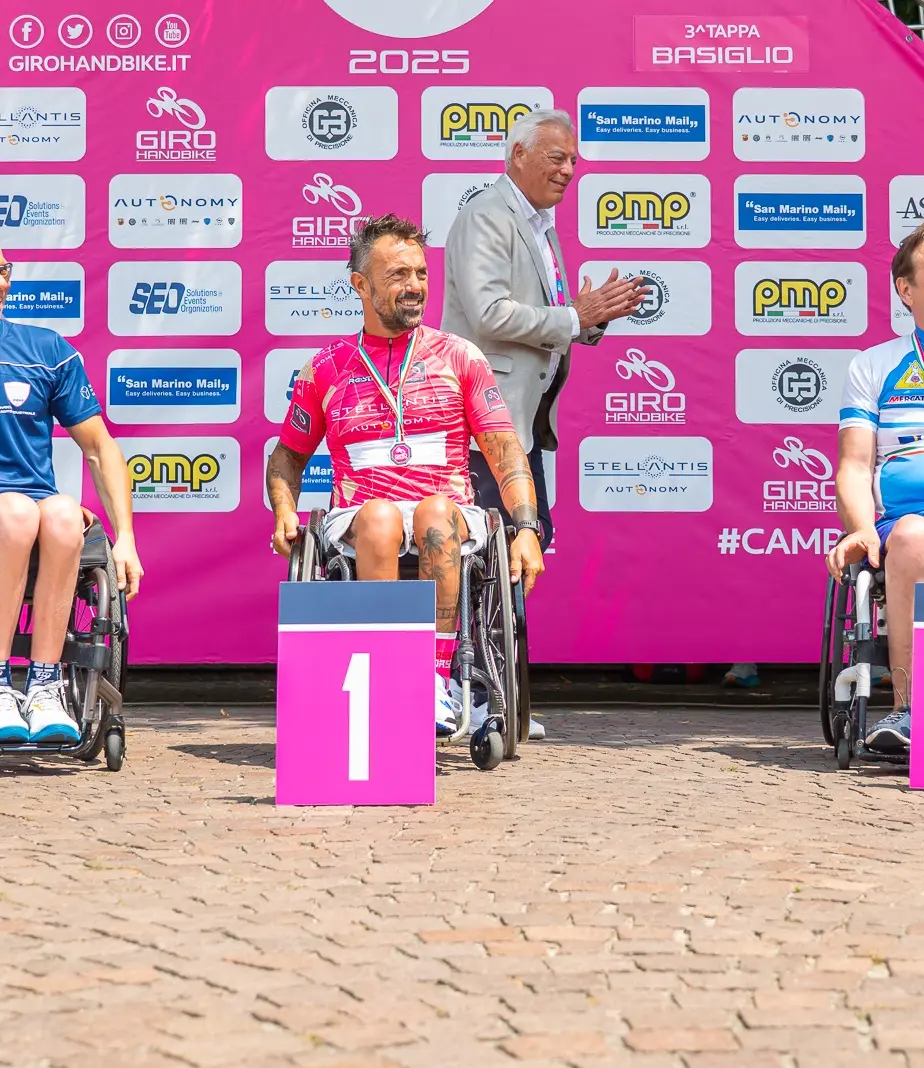 Handbike, Christian Giagnoni trionfa a Basiglio ed è sempre maglia rosa
