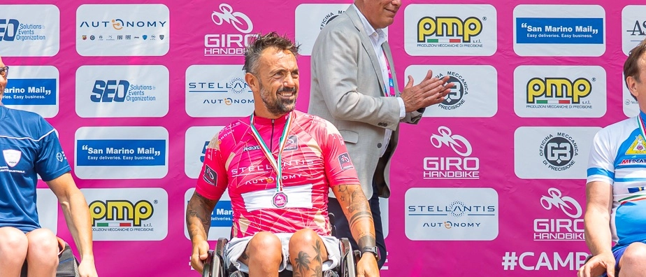 Handbike, Christian Giagnoni trionfa a Basiglio ed è sempre maglia rosa