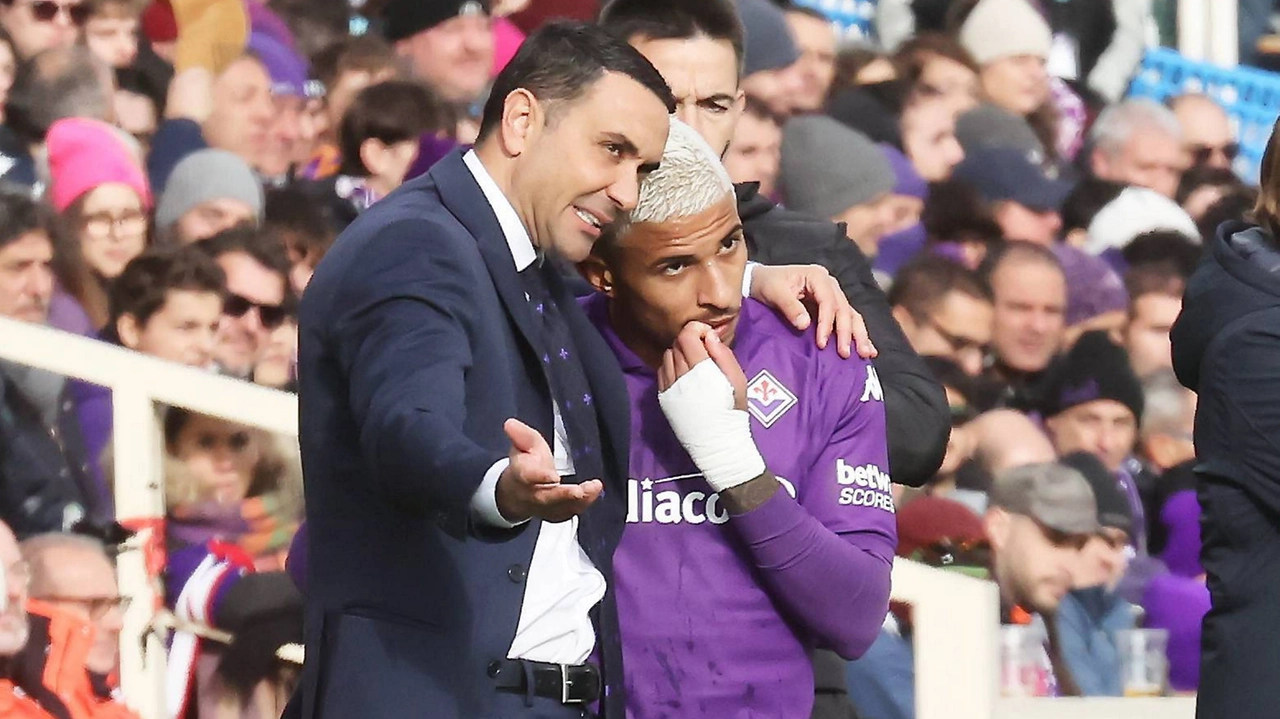 Fiorentina-Cagliari: Palladino con Dodo (foto Germogli)
