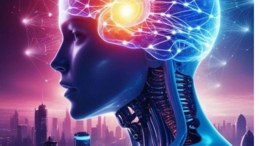 Il volto di una donna realizzato con Canva