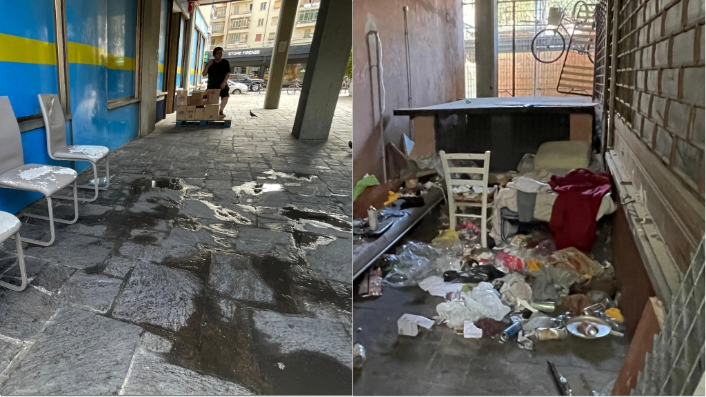Firenze, sporco e degrado in un palazzo ex Inpdai in via Galliano occupato da abusivi. (Foto Marco Mori/New Press Photo) Firenze, sporco e degrado in un palazzo ex Inpdai in via Galliano occupato da abusivi. (Foto Marco Mori/New Press Photo)