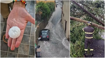 Maltempo in Toscana: maxi grandinata a Castiglioncello, a Cortona strade come fiumi. Danni a Lucca