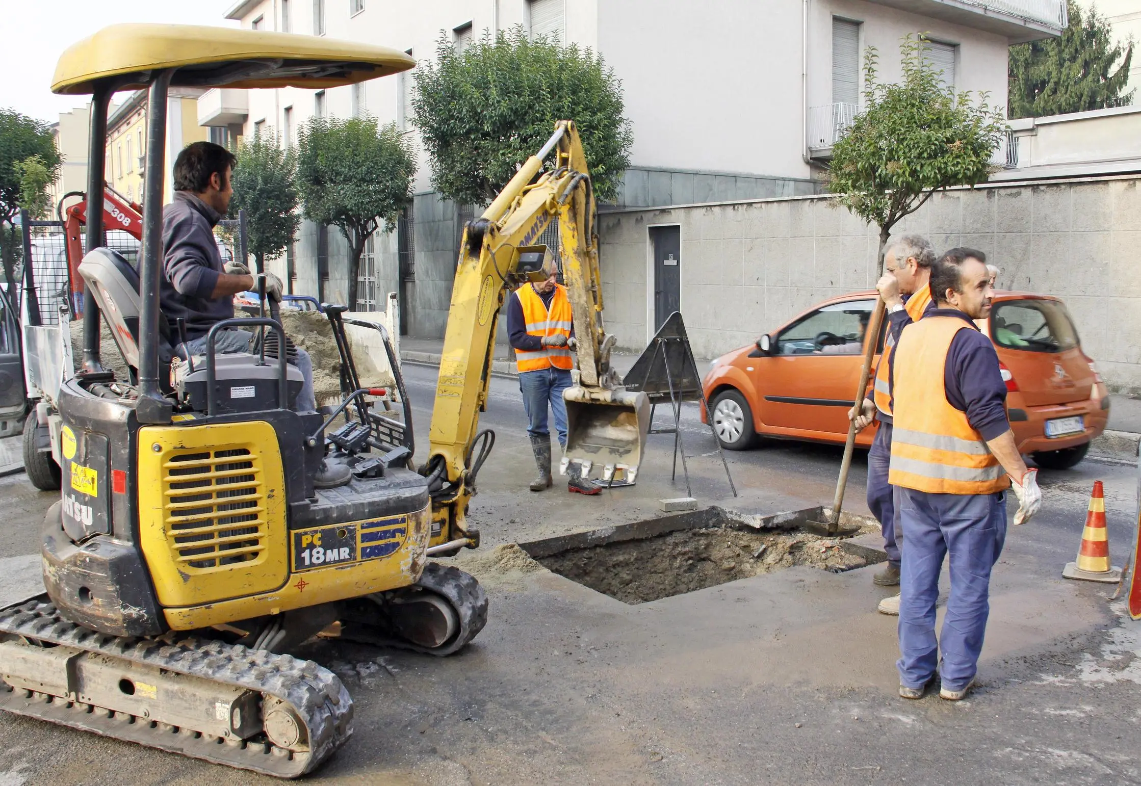 Il cantiere di Acque in via della Montanina