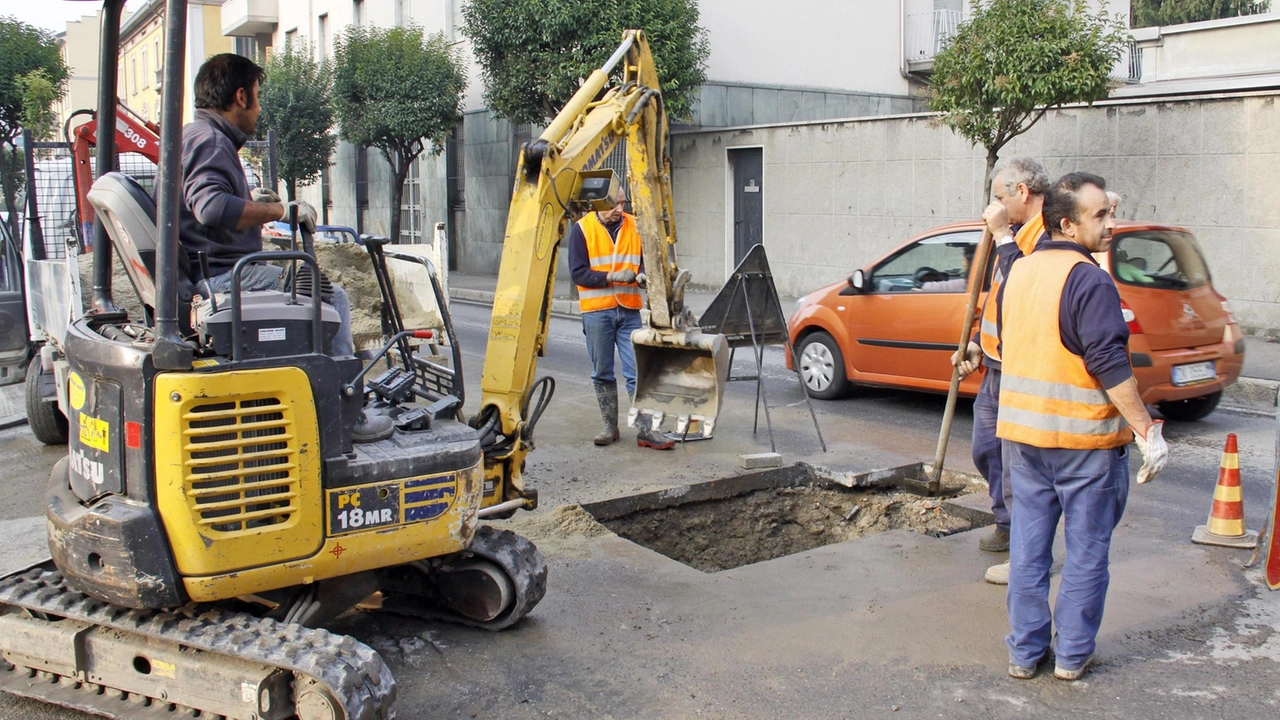 Il cantiere di Acque in via della Montanina