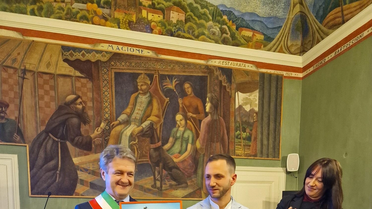 La cerimonia di conferimento della Stella al merito sportivo al campione Davide Mencaroni La cerimonia di conferimento della Stella al merito sportivo al campione Davide Mencaroni