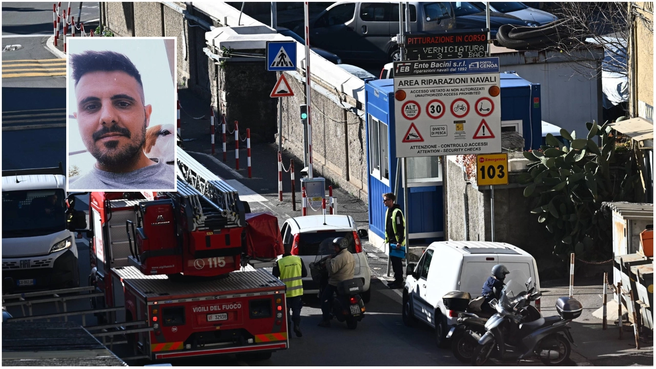 Morto sul lavoro al porto di Genova, Lorenzo Bertanelli (nel riquadro) aveva 36 anni