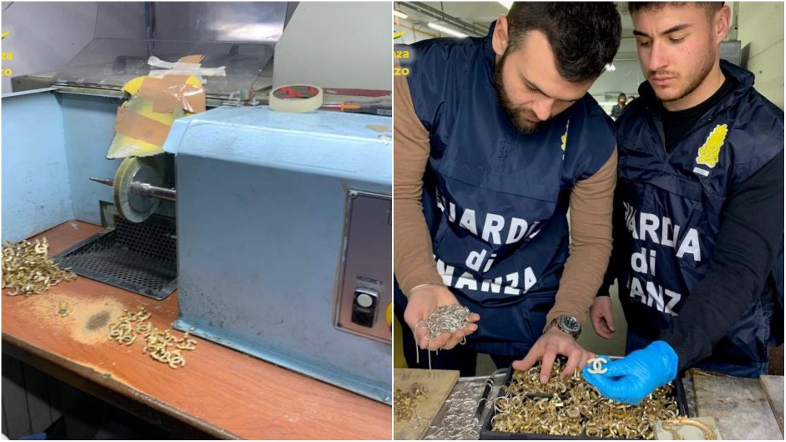 Blitz della Guardia di Finanza di Arezzo in due aziende che producono accessori in metallo per la pelletteria