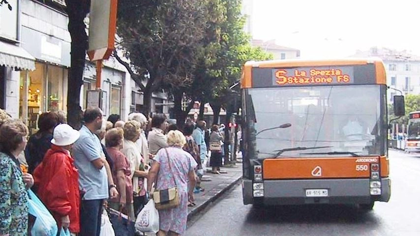 Un autobus di Atc in servizio in una linea urbana (. foto d’archivio Un autobus di Atc in servizio in una linea urbana (. foto d’archivio